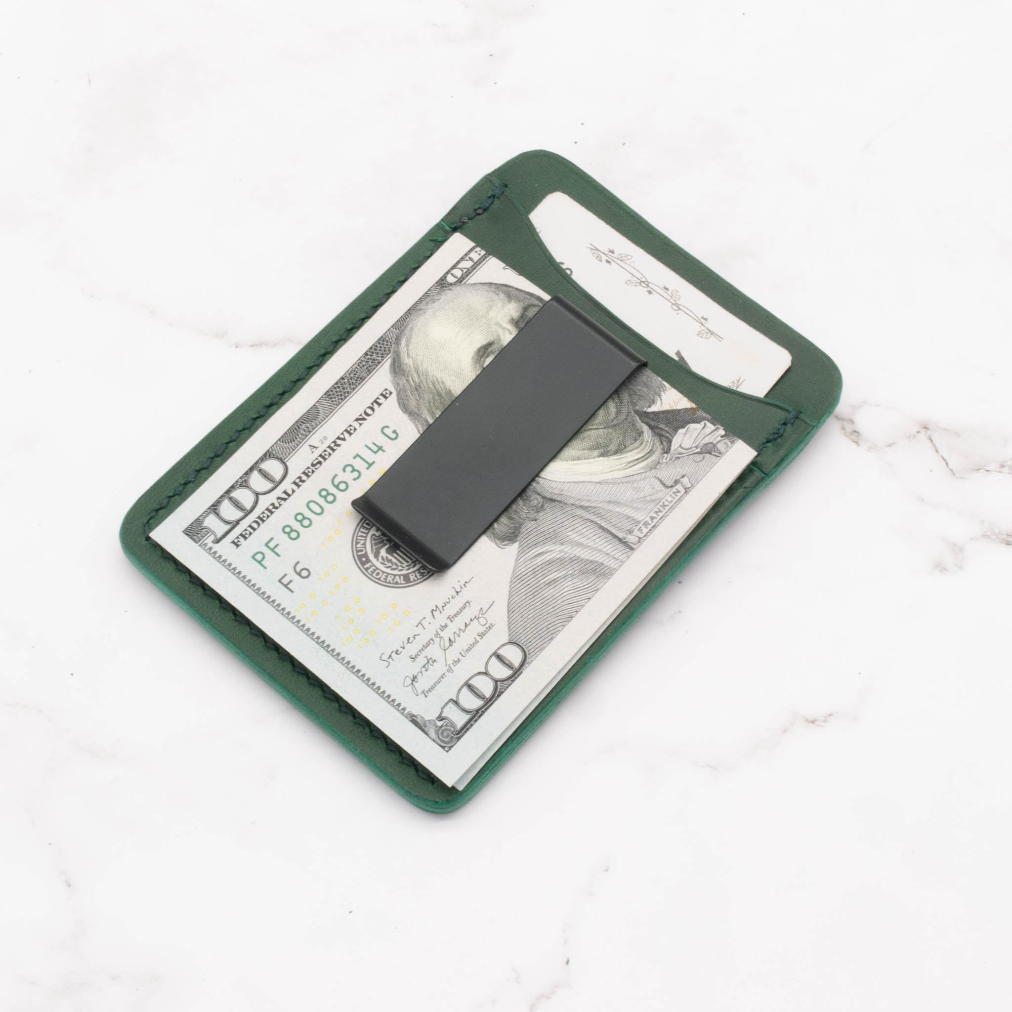 Matte Silver Black Stainless Steel Money Clip Note Thin Cash Wallet Card  Holder