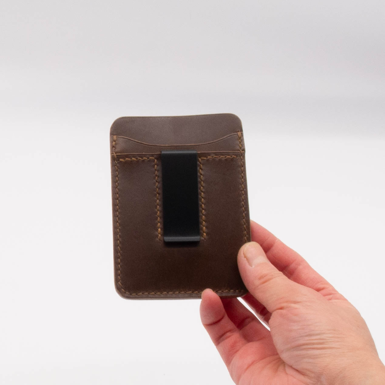 Leather Money Clip Card Holder Wallet with 4 Card Pockets