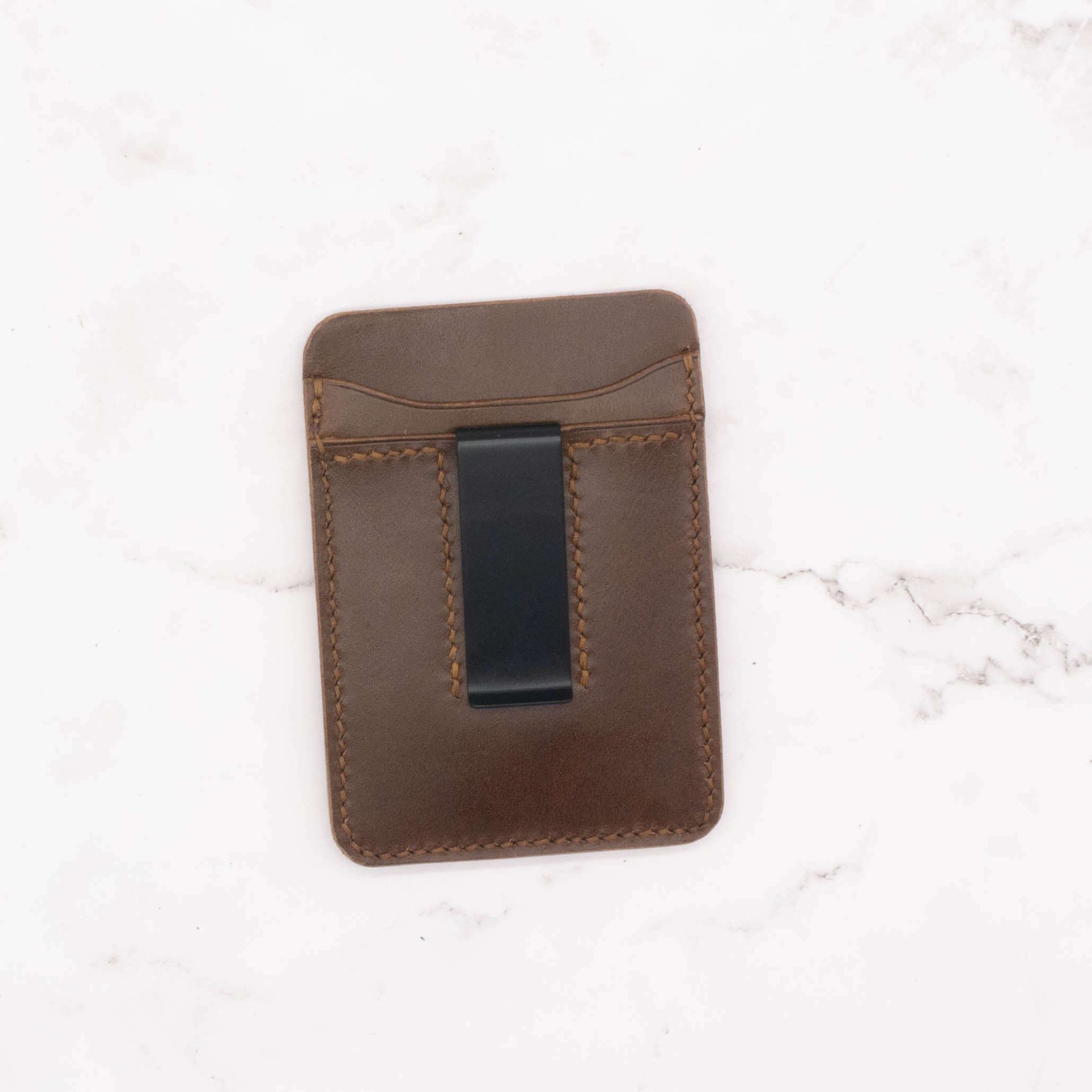 Leather Money Clip Card Holder Wallet with 4 Card Pockets