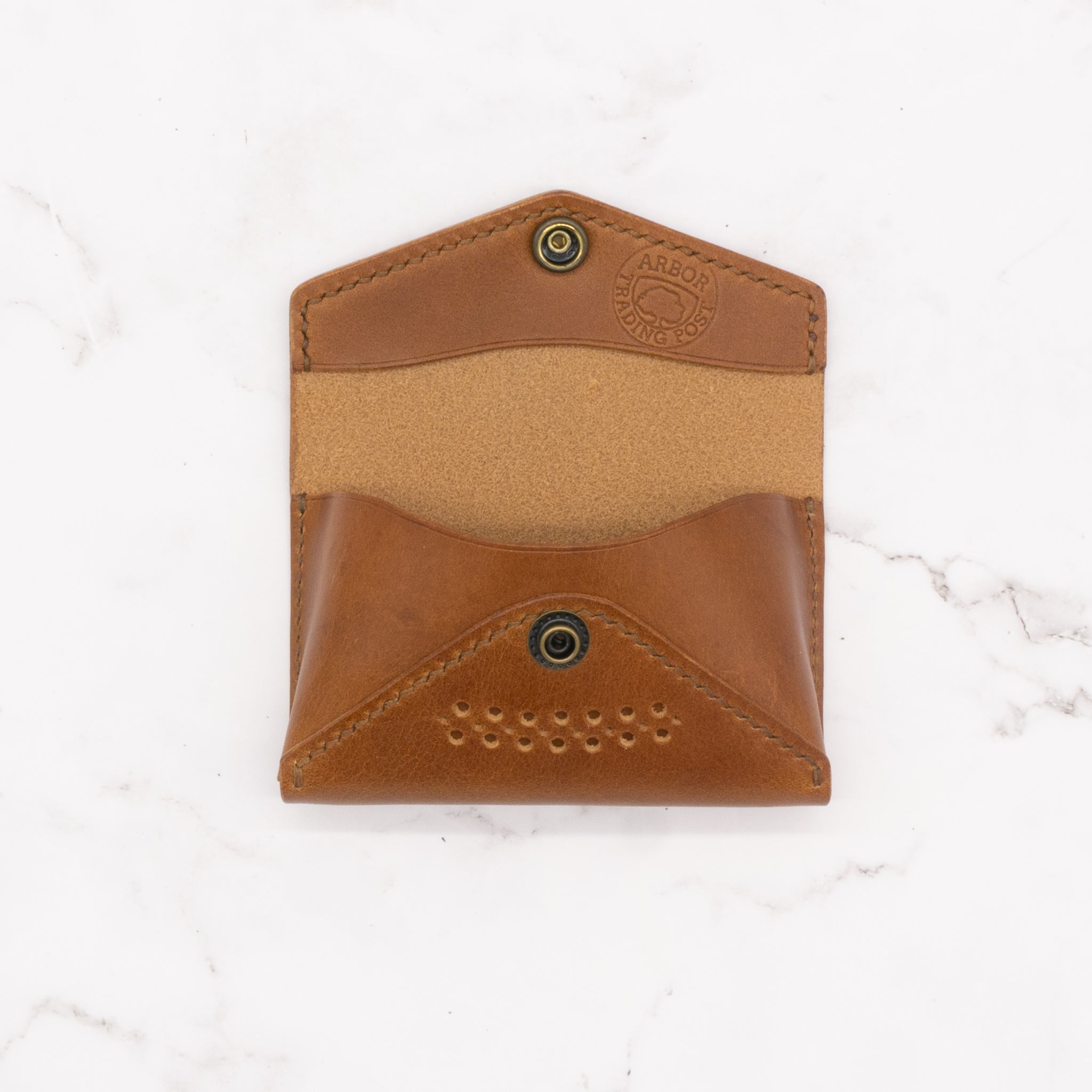 Leather Business Card Case with Snap