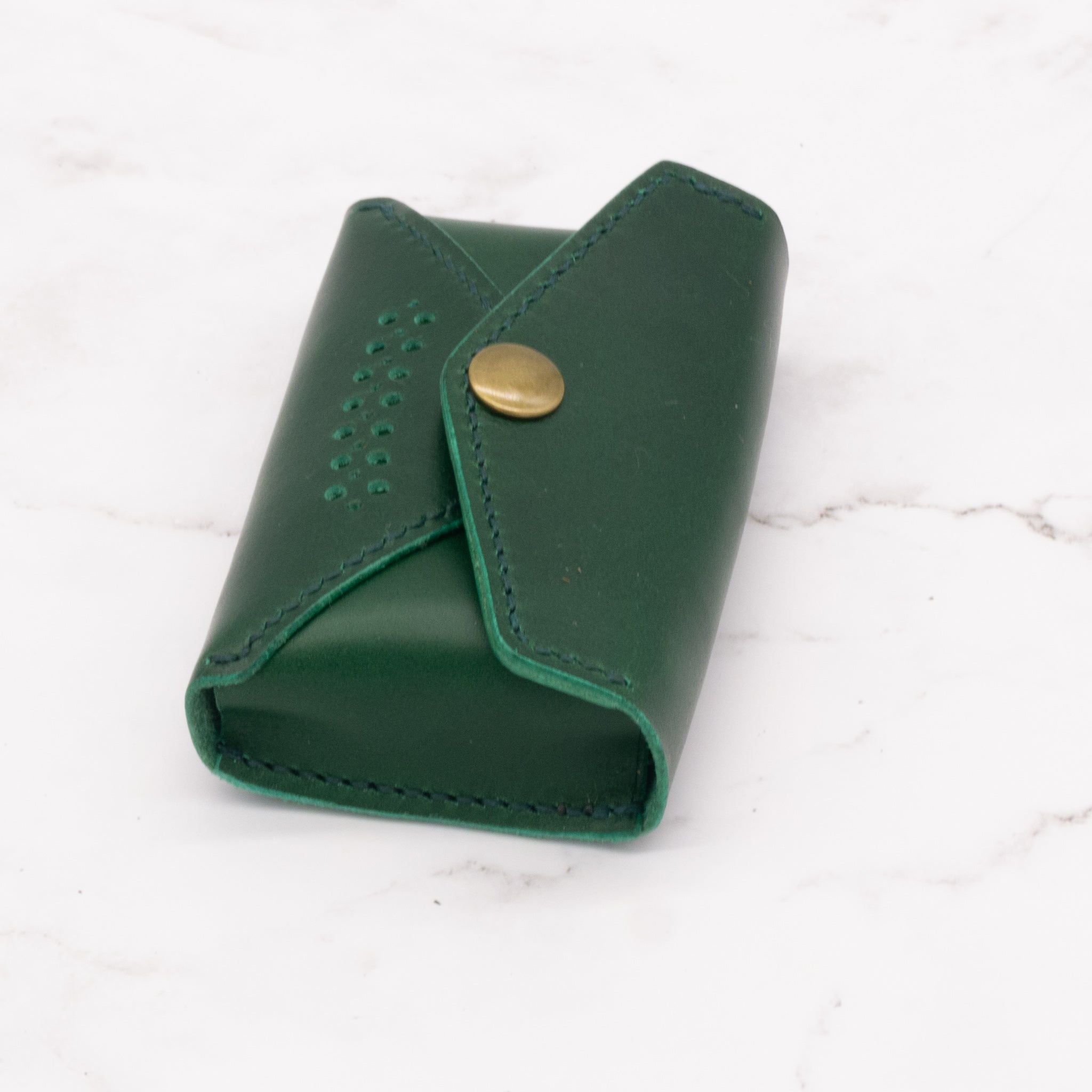 Leather Business Card Case with Snap