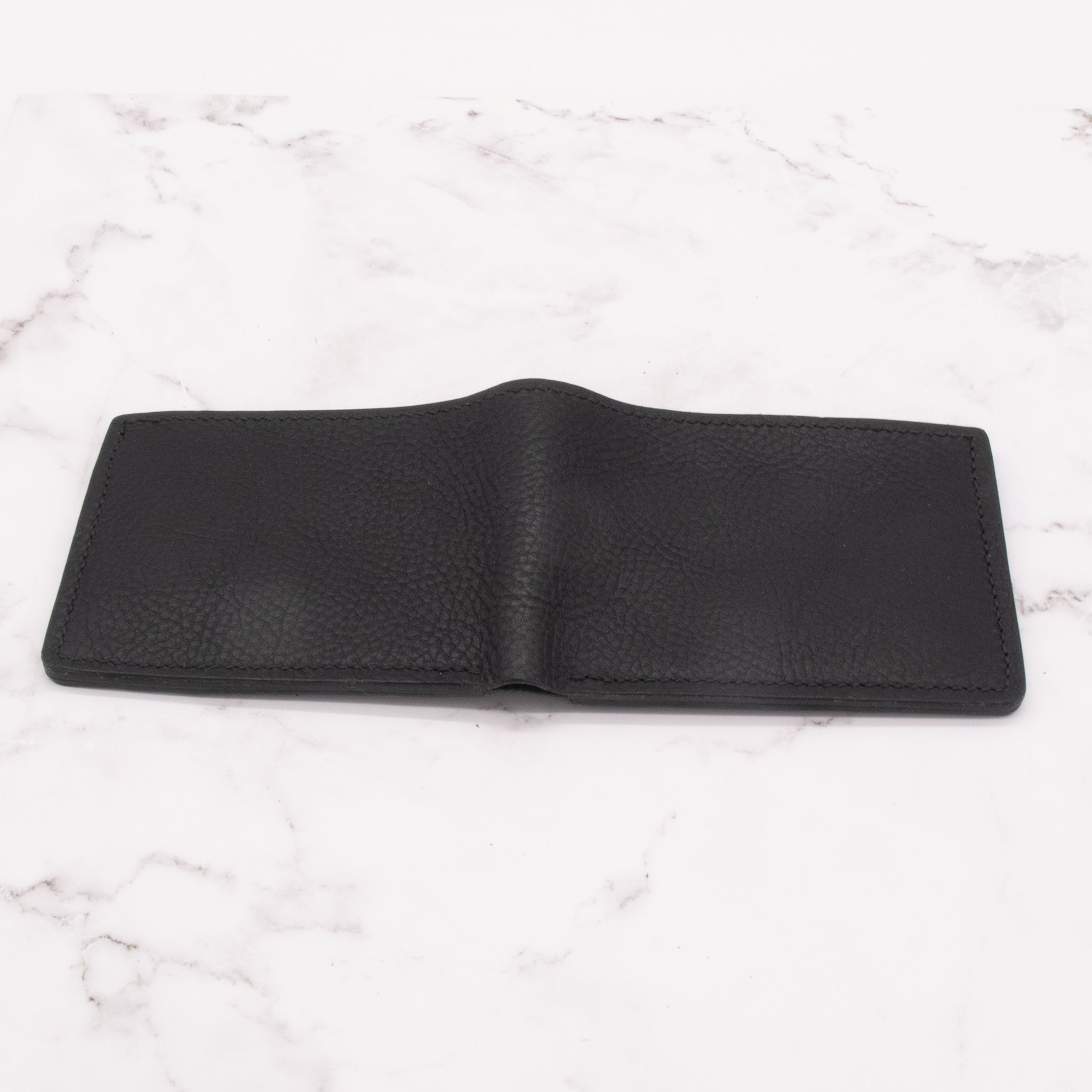 Classic Black Pebbled Leather Bifold Wallet