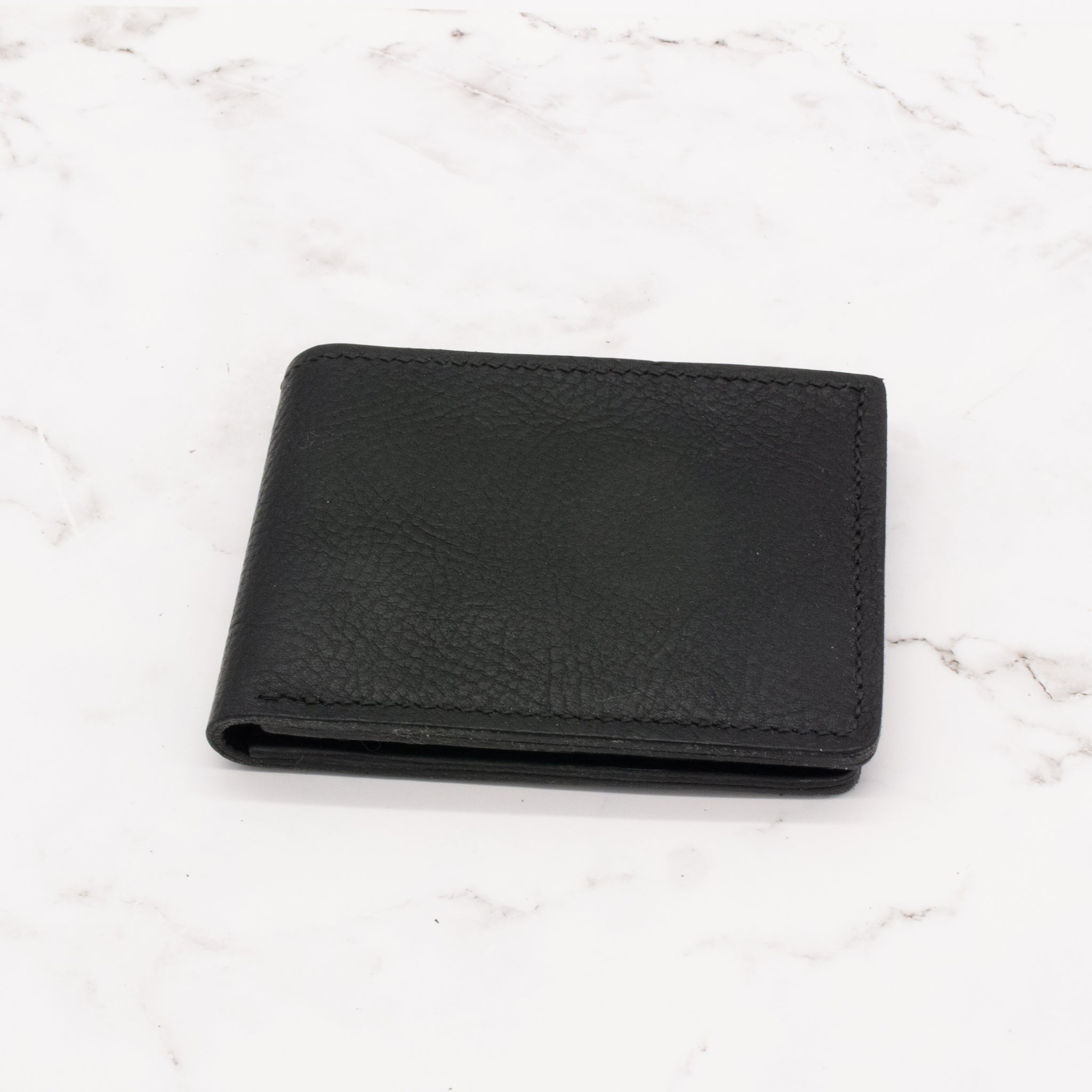 Classic Black Pebbled Leather Bifold Wallet