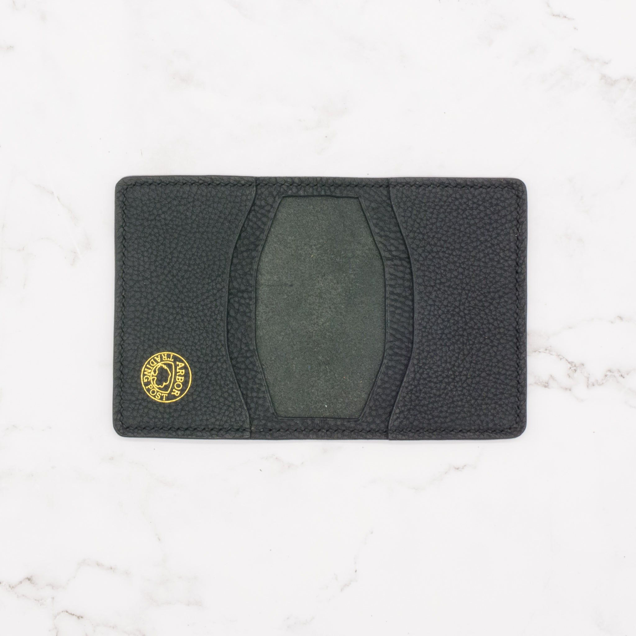 Modern Pebbled Leather Compact Bifold Wallet
