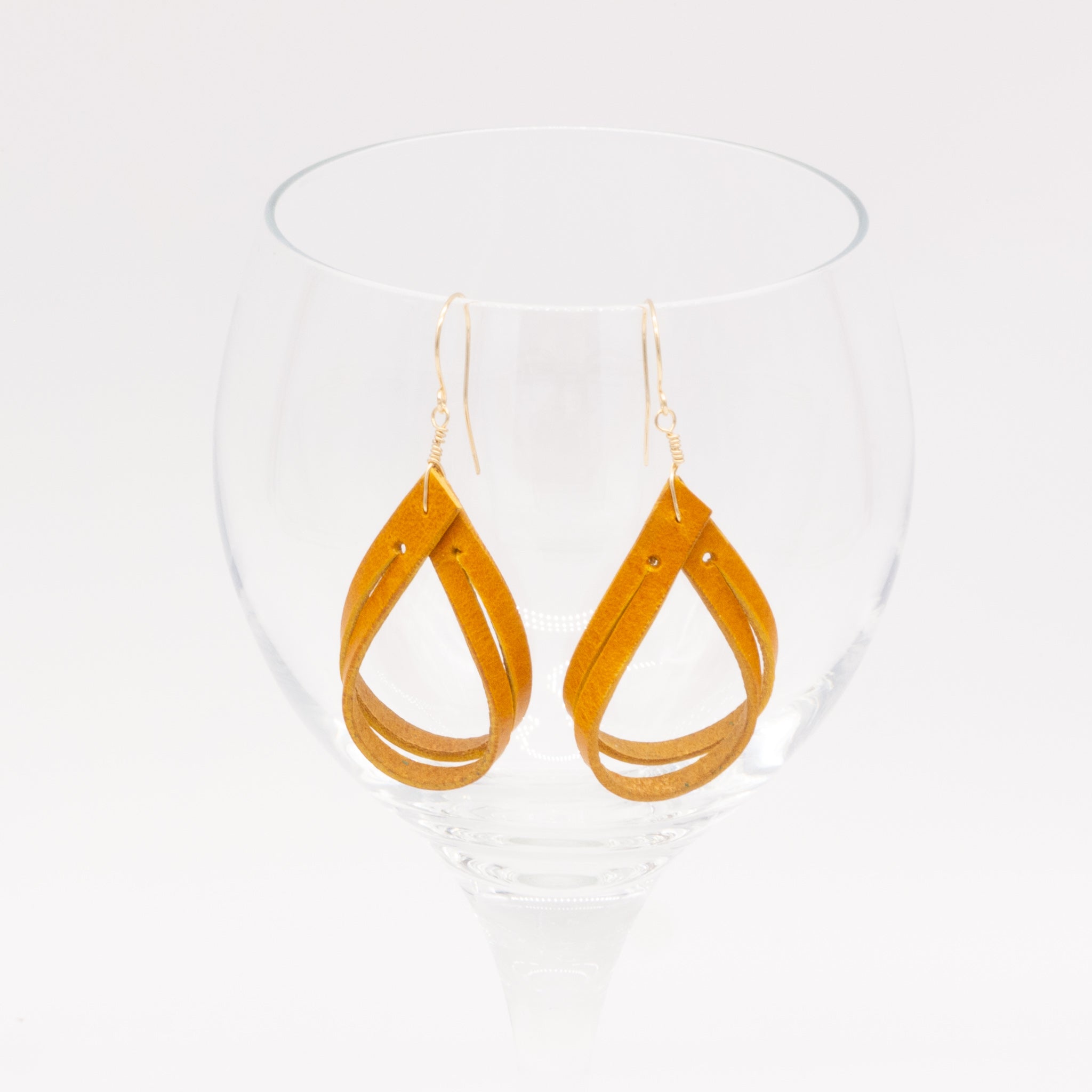 Leather Twisty Drop Earrings