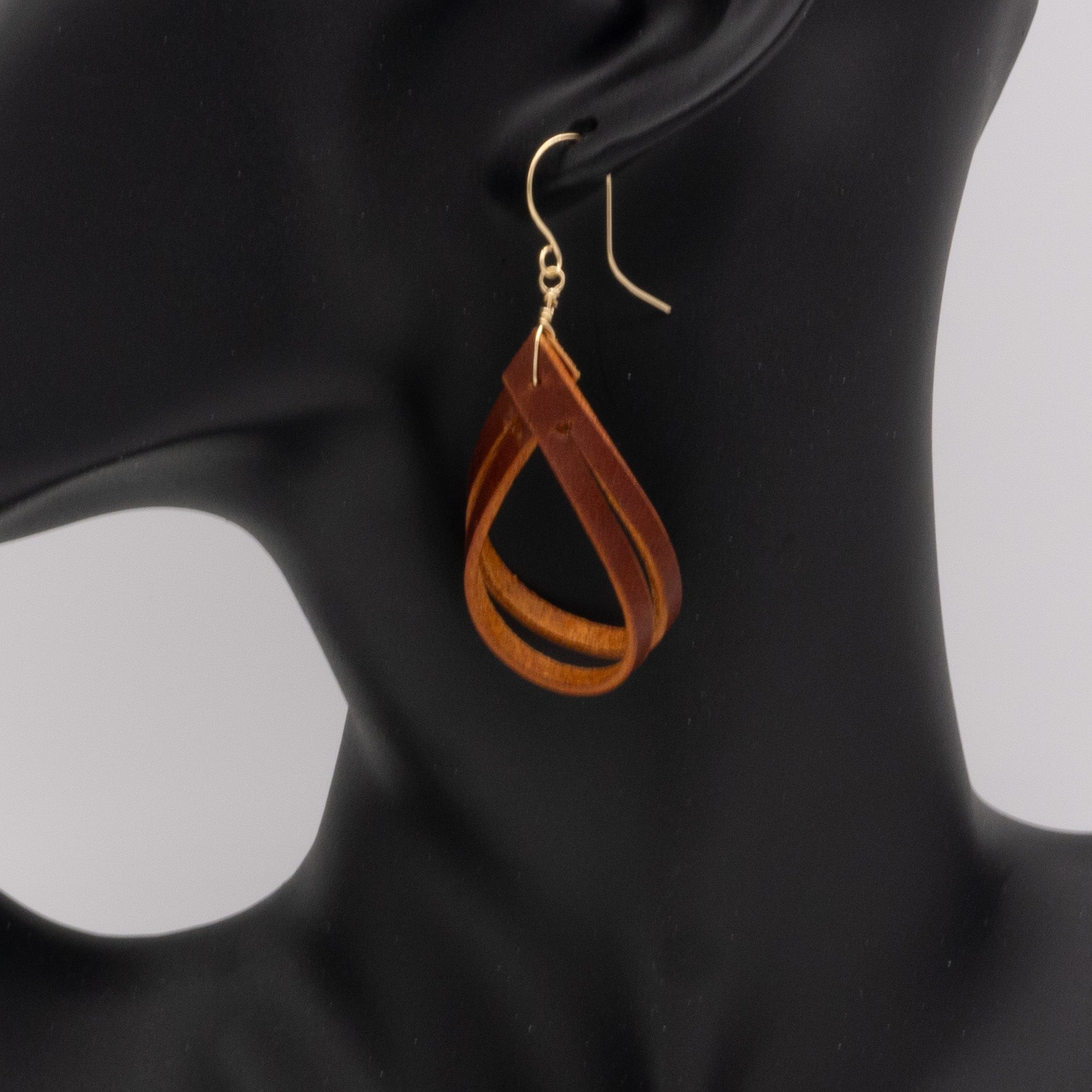 Leather Twisty Drop Earrings