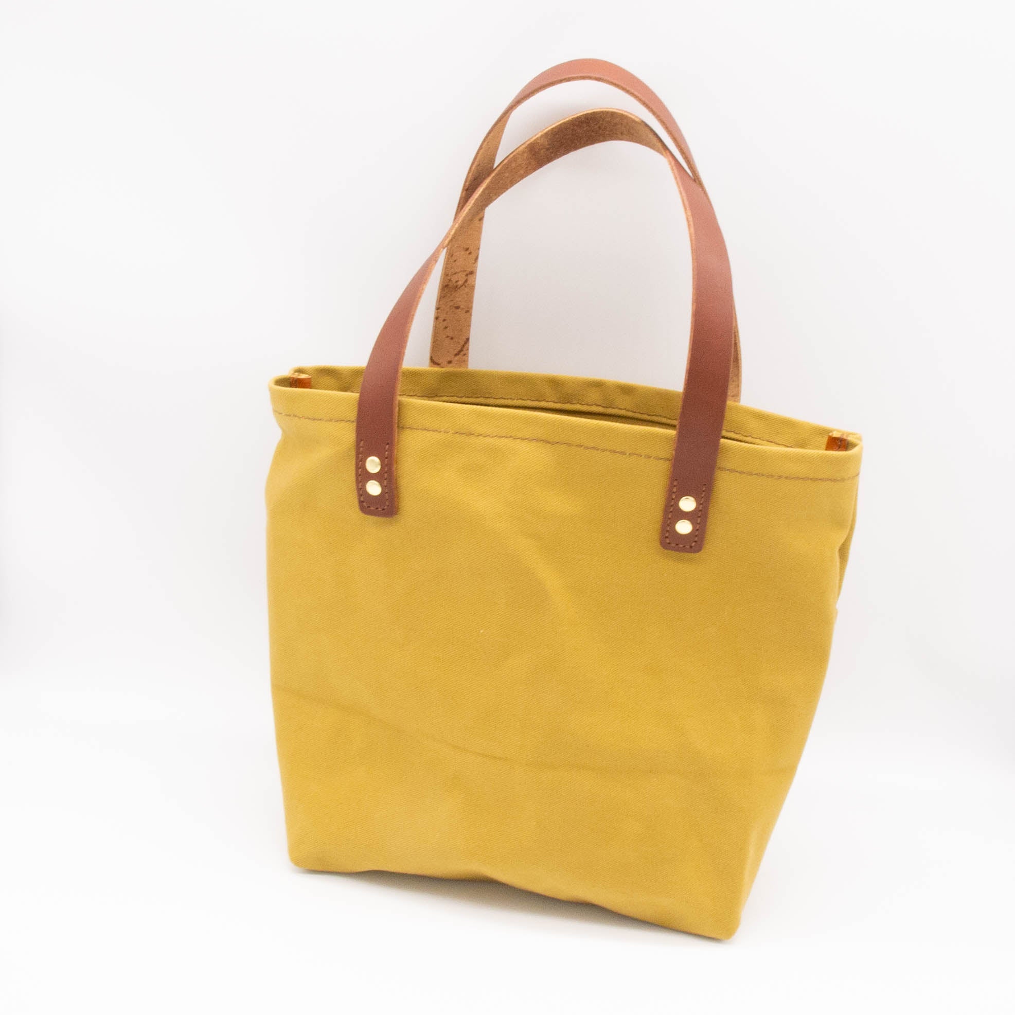 Canvas Tote Bag with Leather Handle