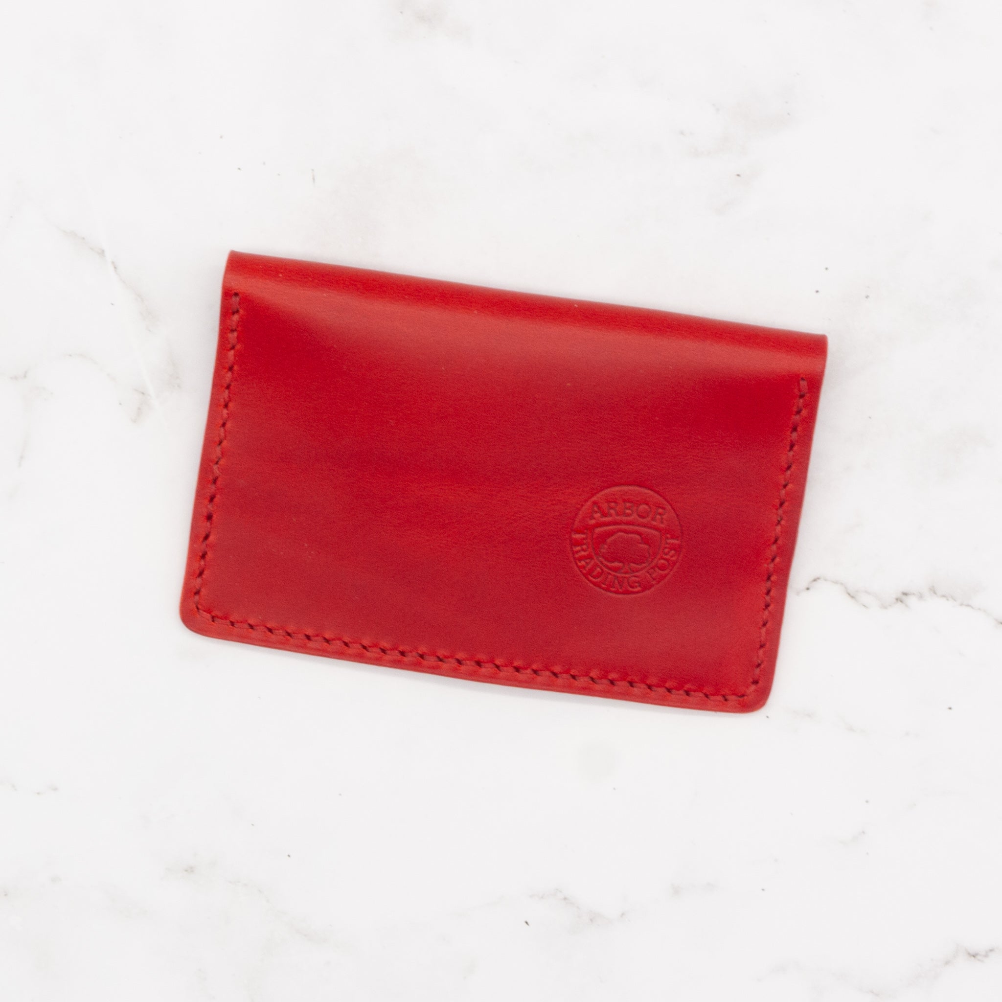 Slim Flap Card Holder in Red