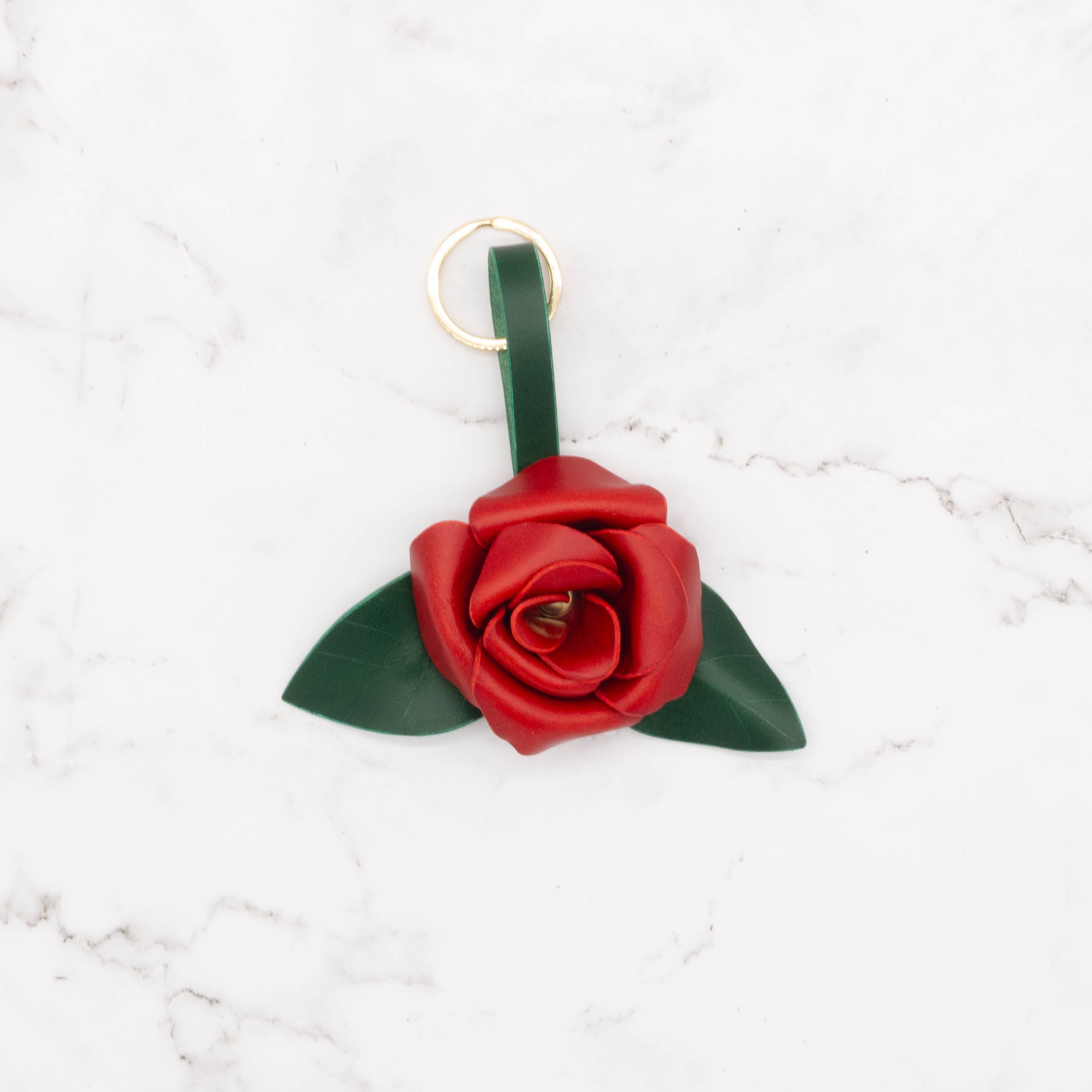 Rose Bag Charm with Key Ring