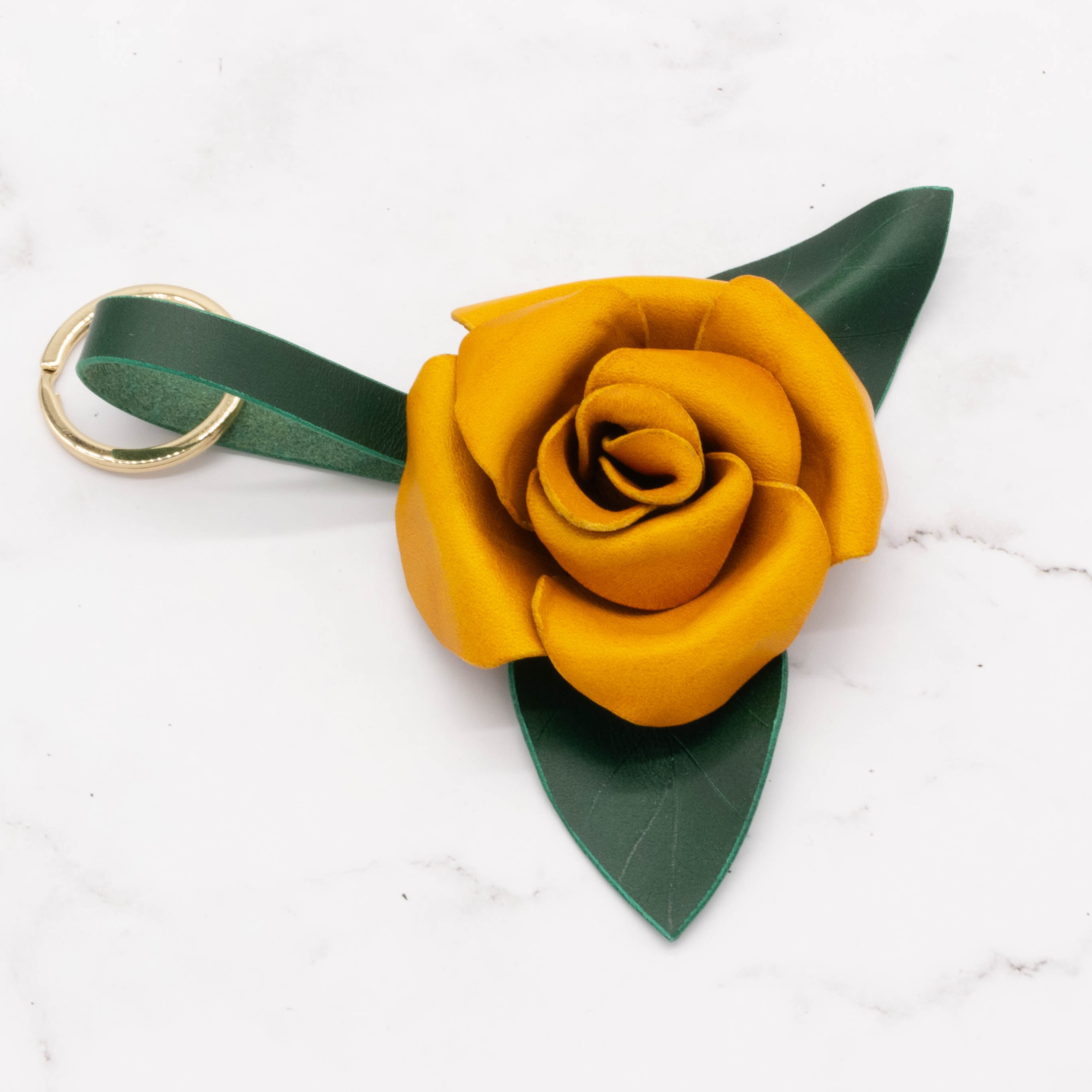 Rose Bag Charm with Key Ring