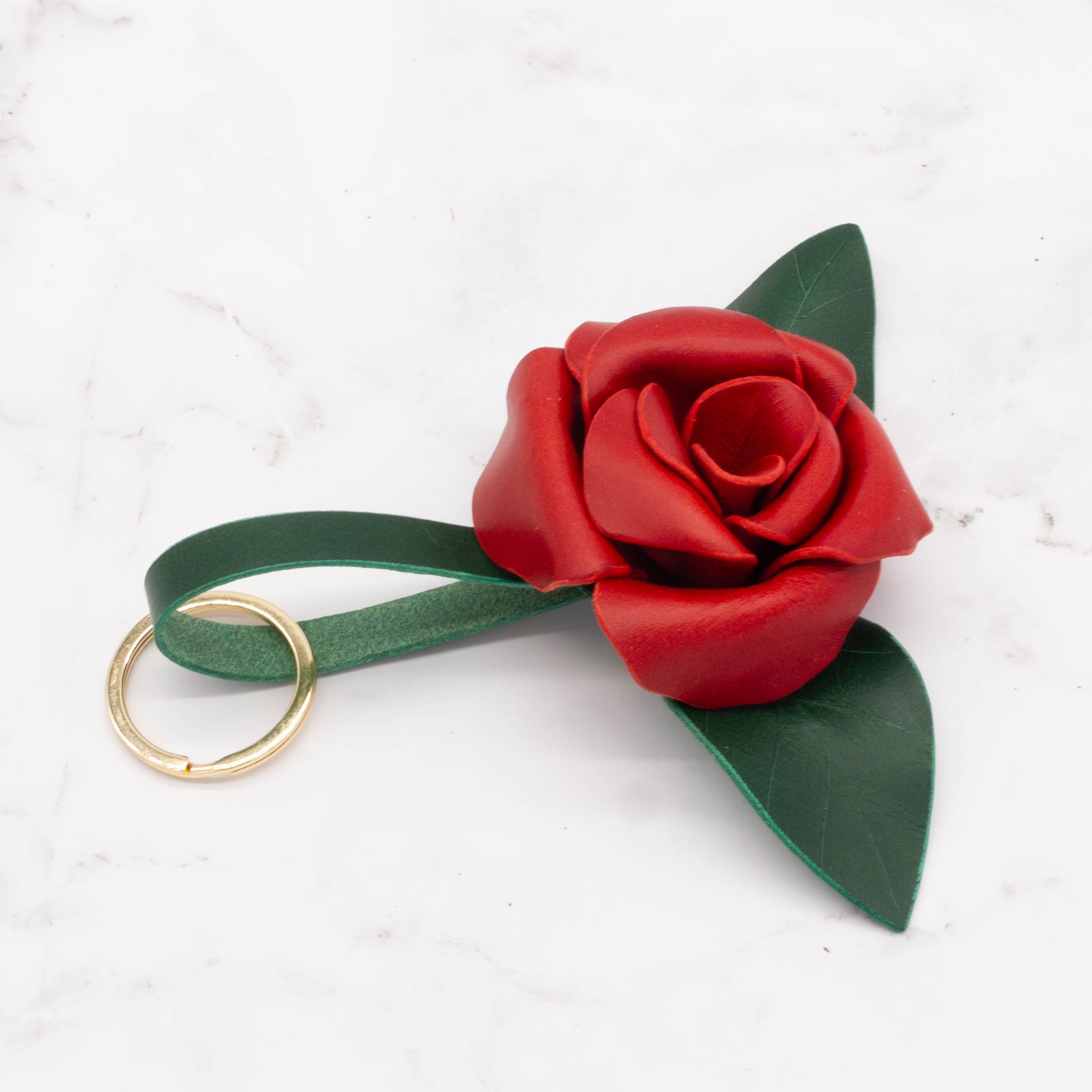 Rose Bag Charm with Key Ring