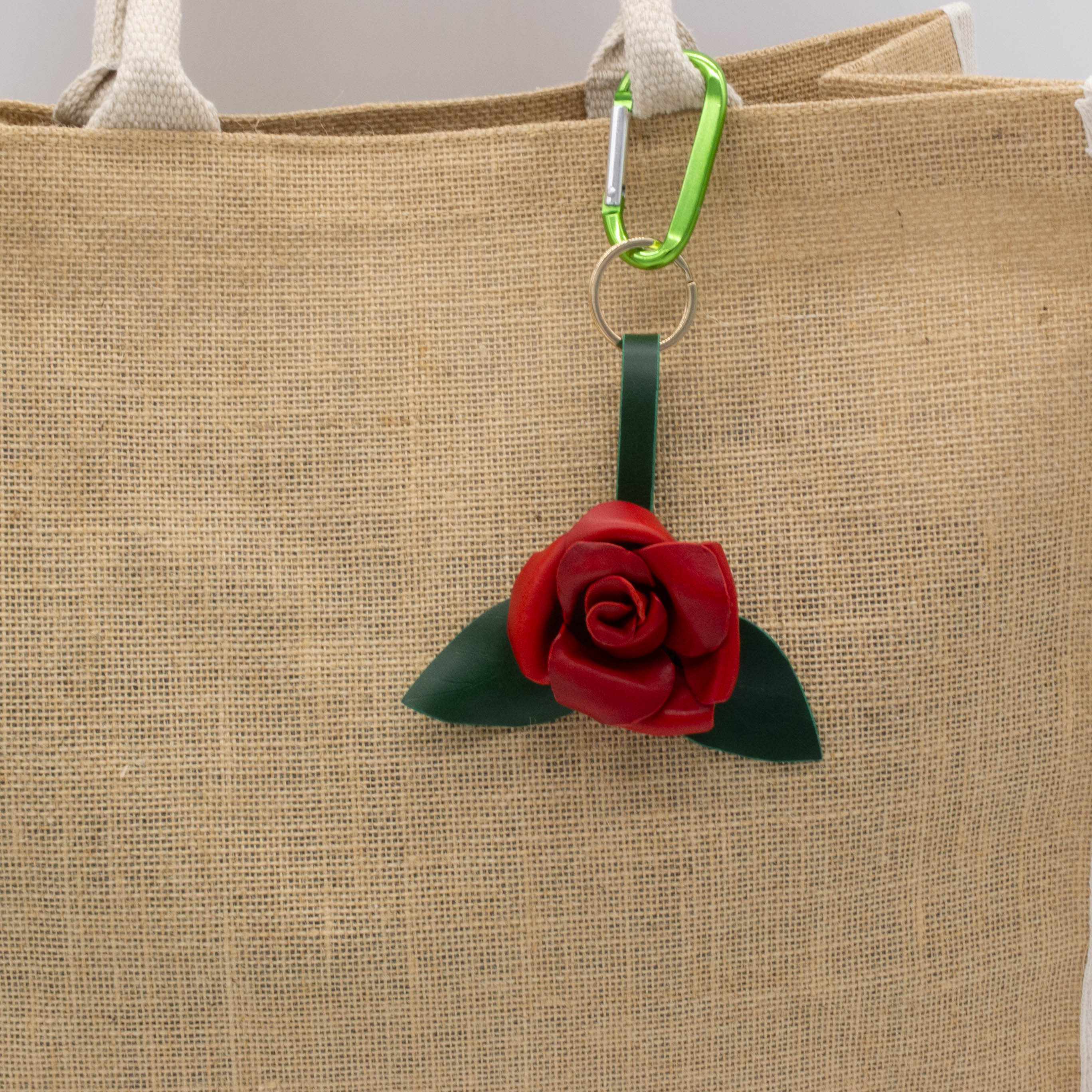 Rose Bag Charm with Key Ring