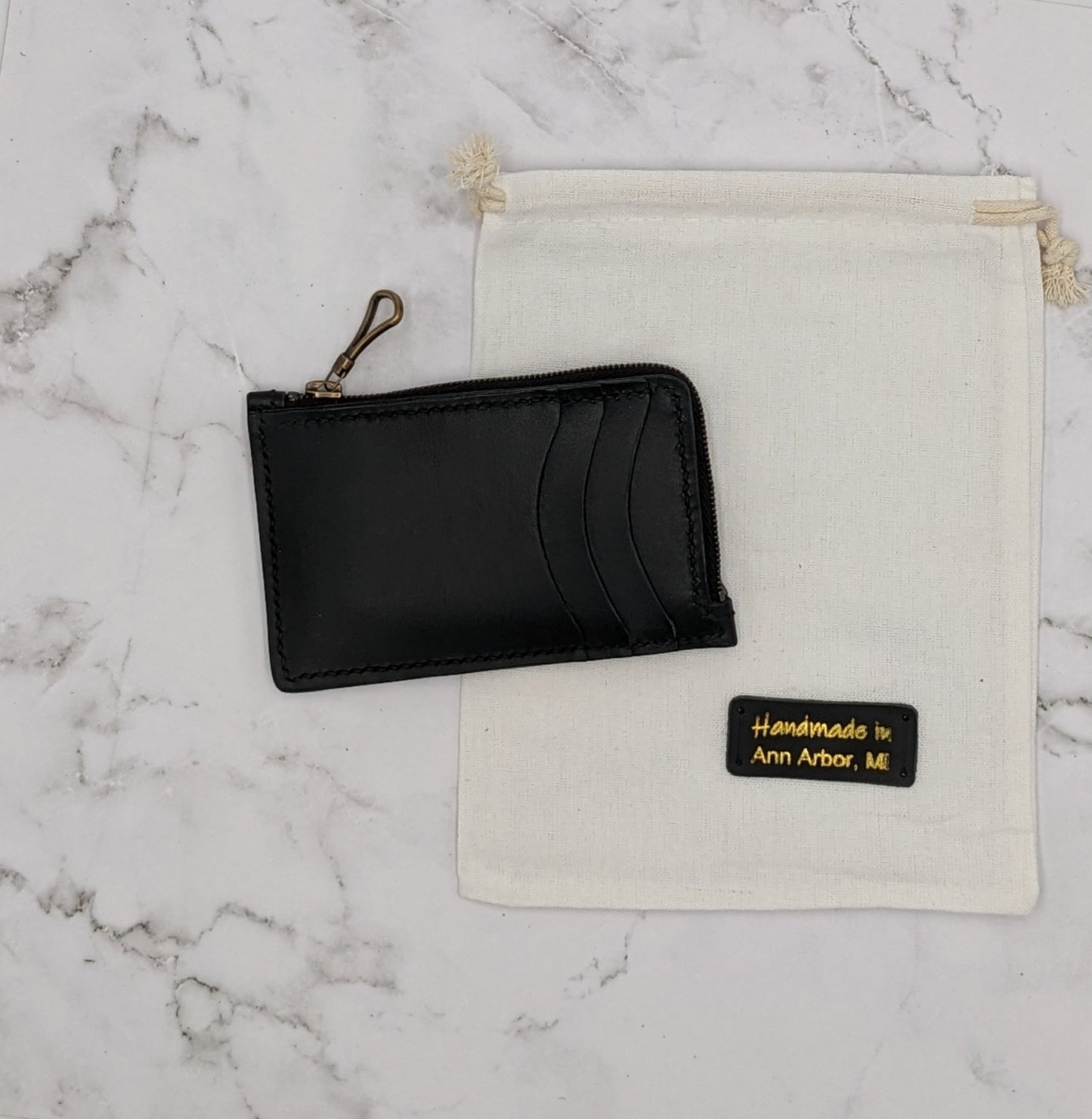 Leather Corner Zipper Wallet