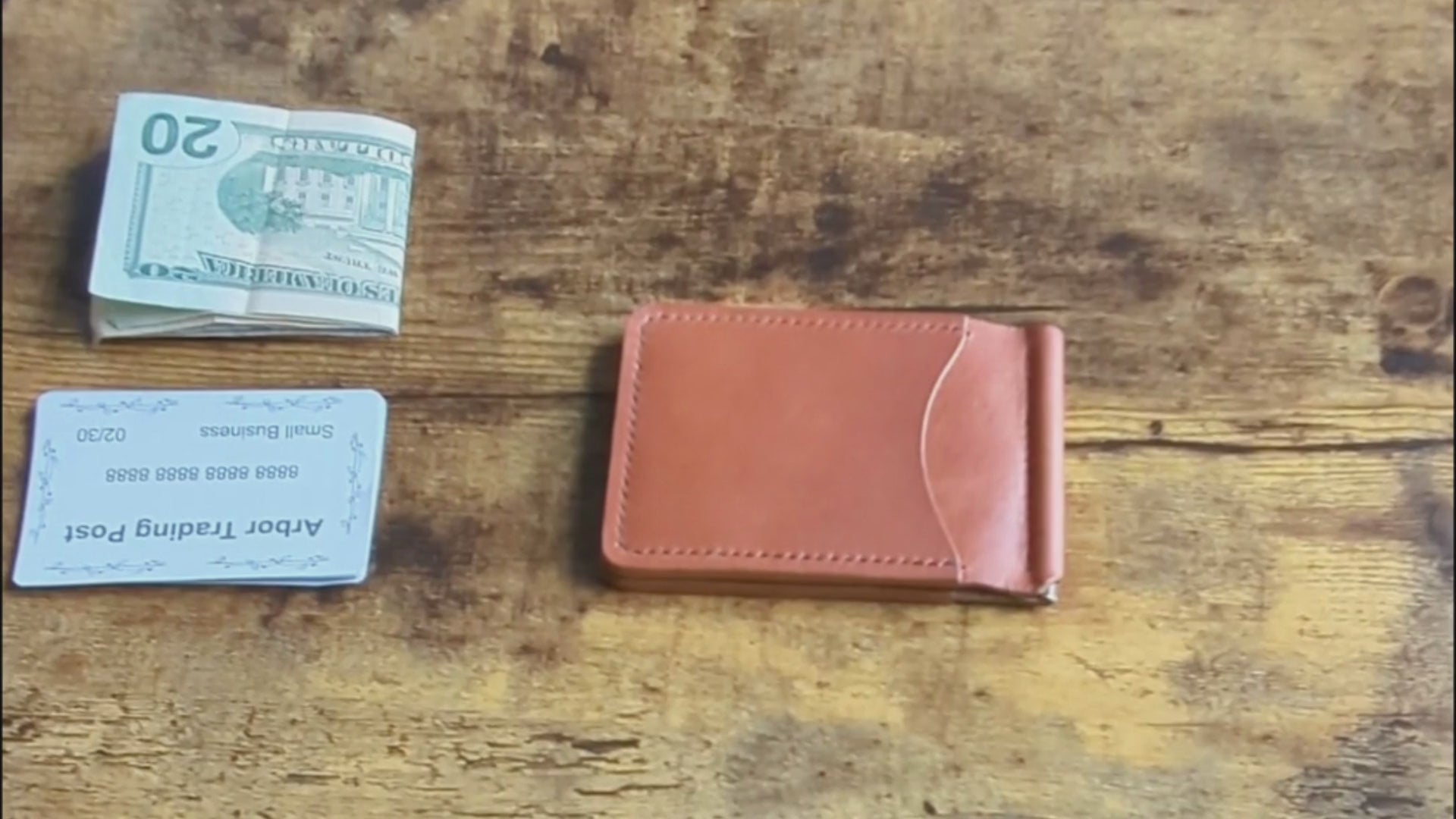 Genuine Leather Money Clip, Leather Wallet Money Clip