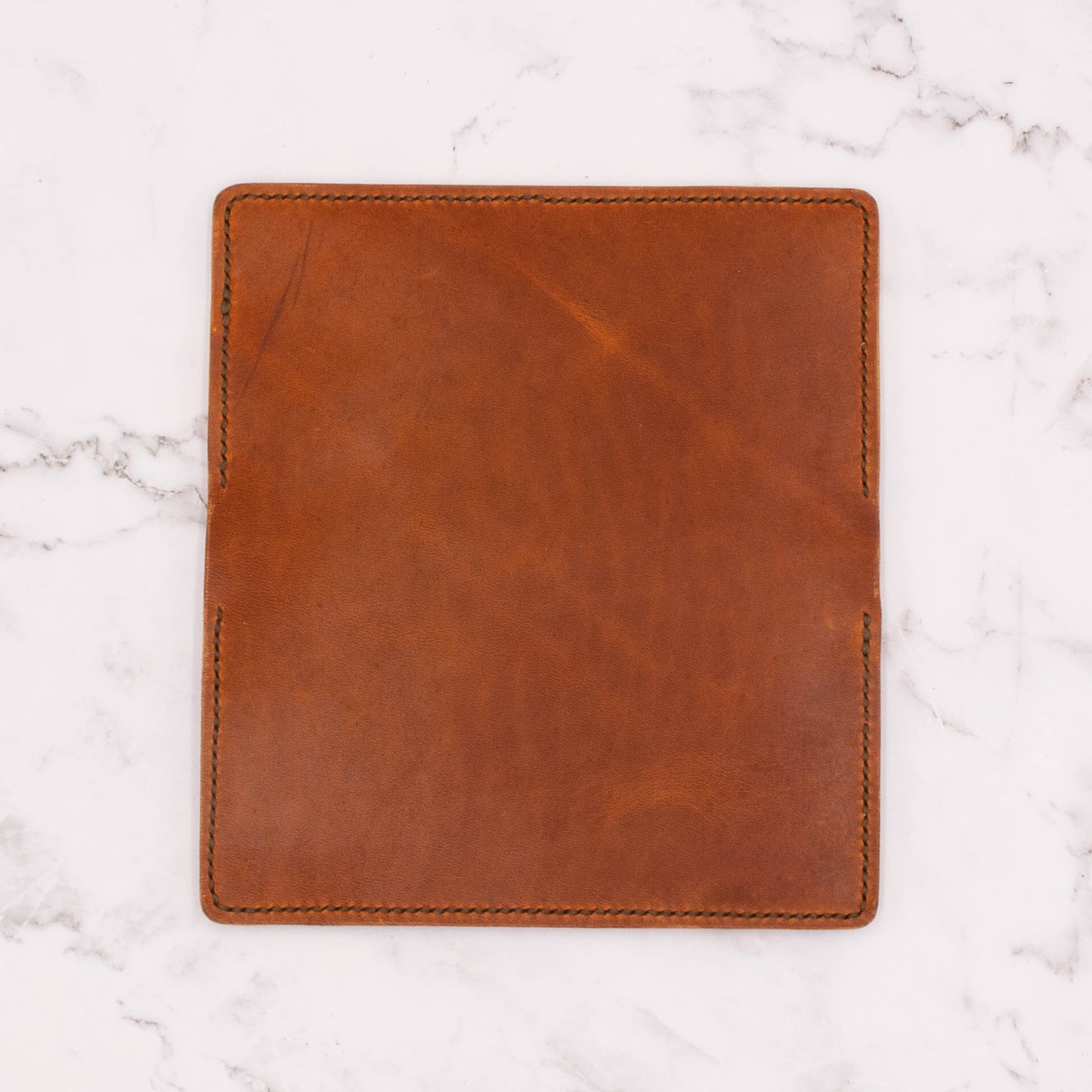 Handcrafted Leather Checkbook Cover - English Tan