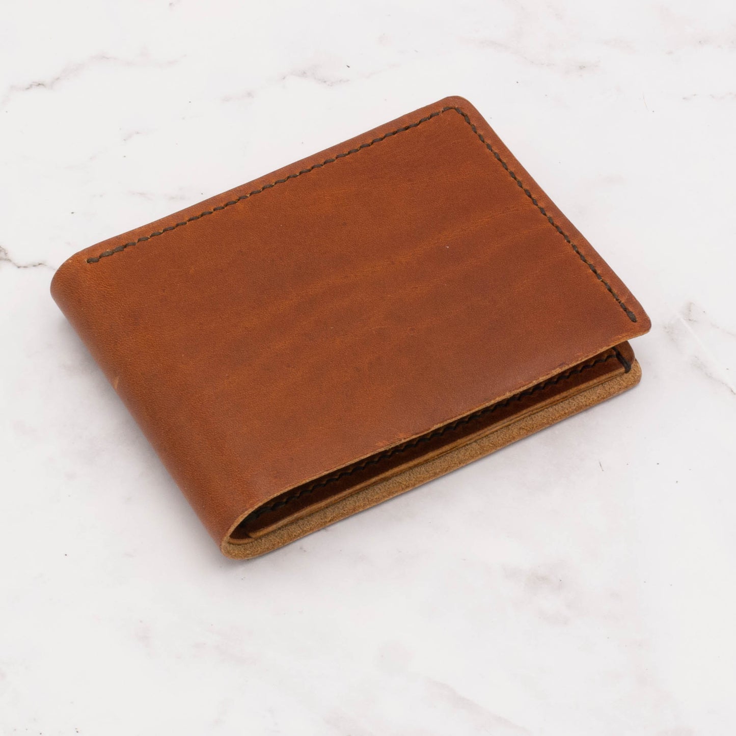 Handcrafted Leather Classic Bifold Wallet - English Tan