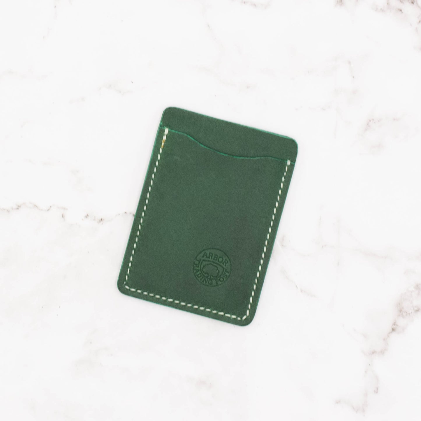 Leather Ultra Slim 3-Pocket ID and Card Holder - Forest Green