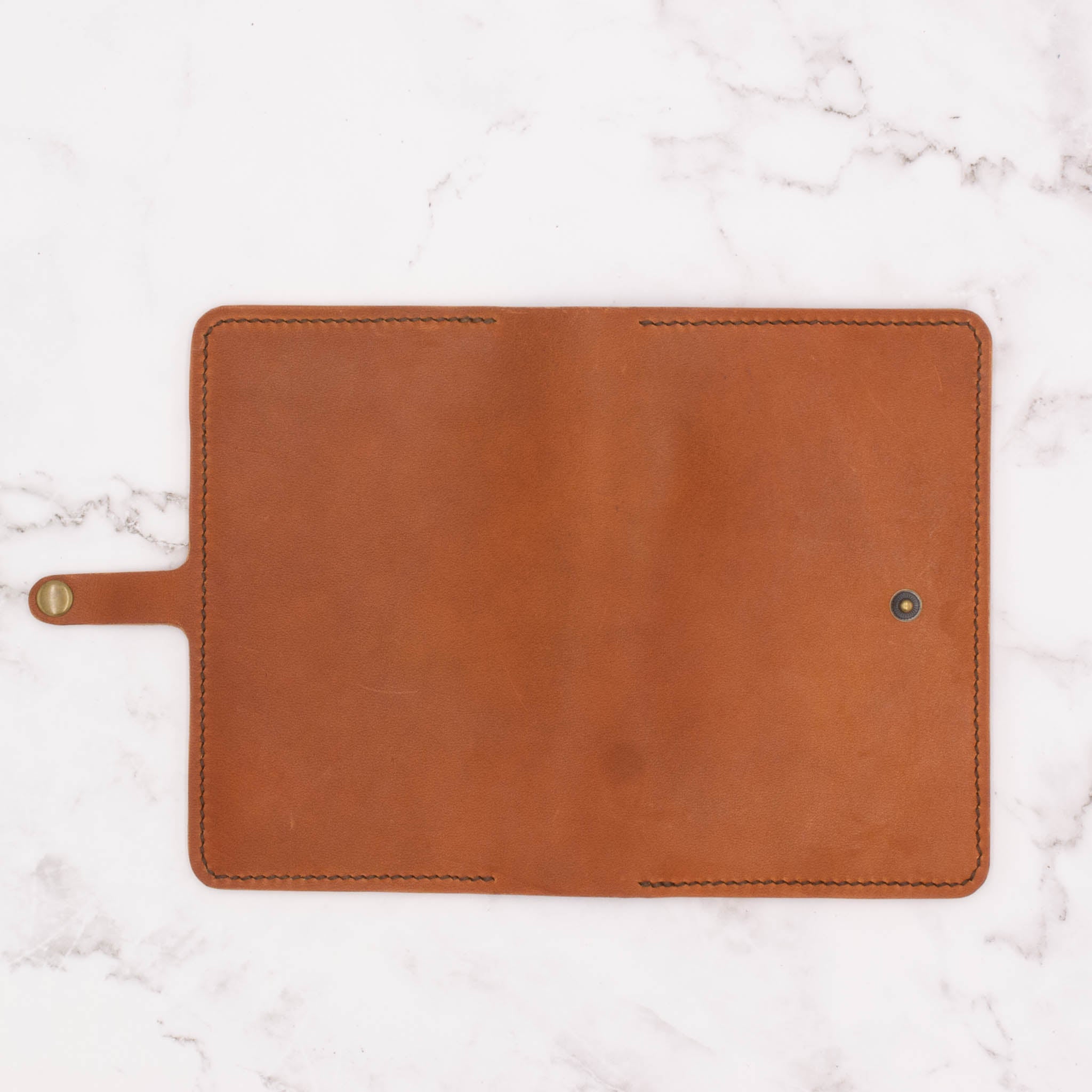 Leather Field Note / Passport Cover with Snap Closure - English Tan