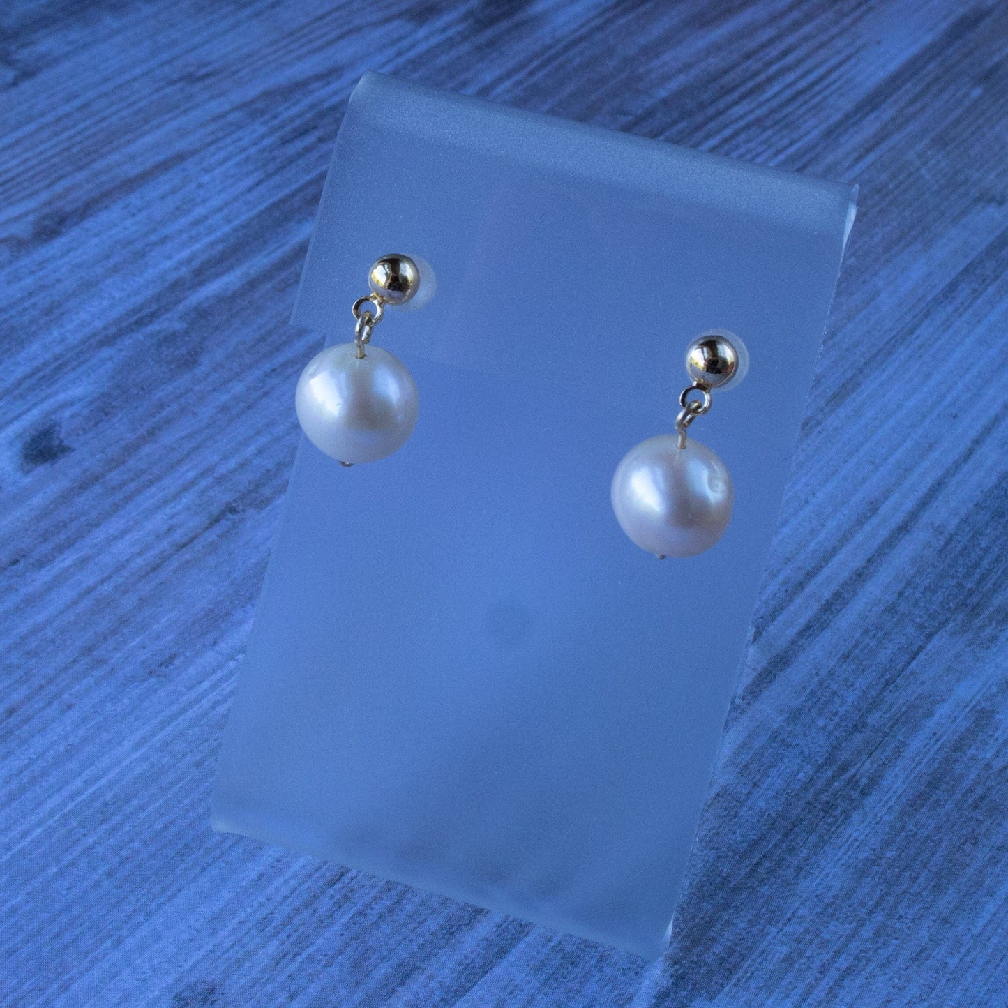 Arbor Trading Post Earrings Handcrafted Freshwater White Pearl 14K Gold Drop Earrings