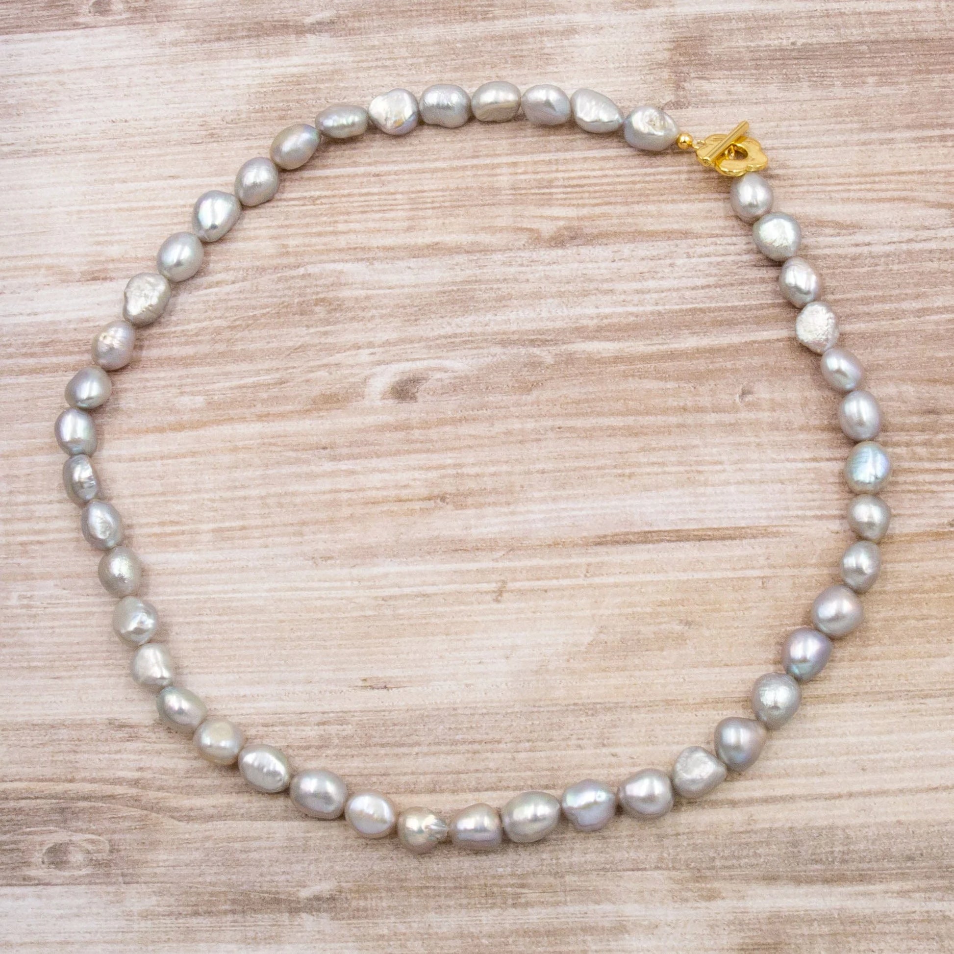 Arbor Trading Post Necklaces Handcrafted Freshwater Silver Baroque Pearl Strand Necklace, 8-11mm Pearls