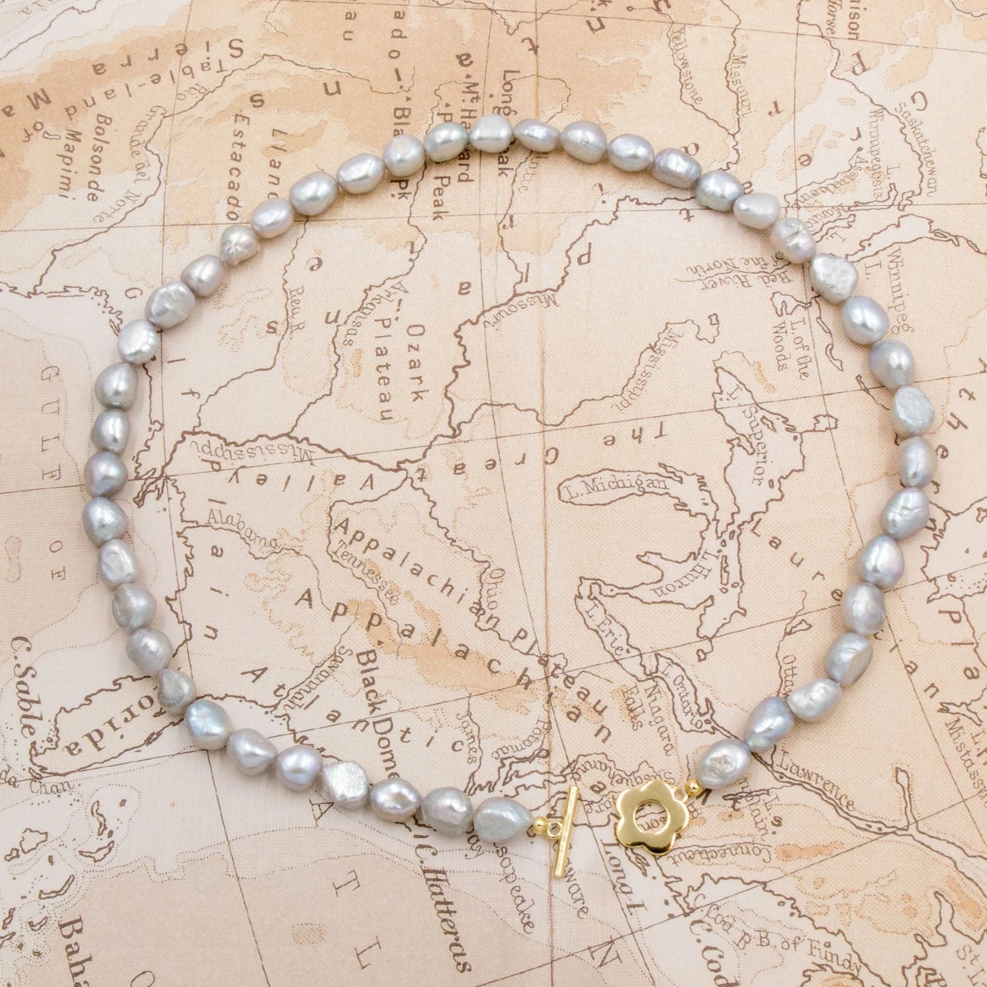 Arbor Trading Post Necklaces Handcrafted Freshwater Silver Baroque Pearl Strand Necklace, 8-11mm Pearls