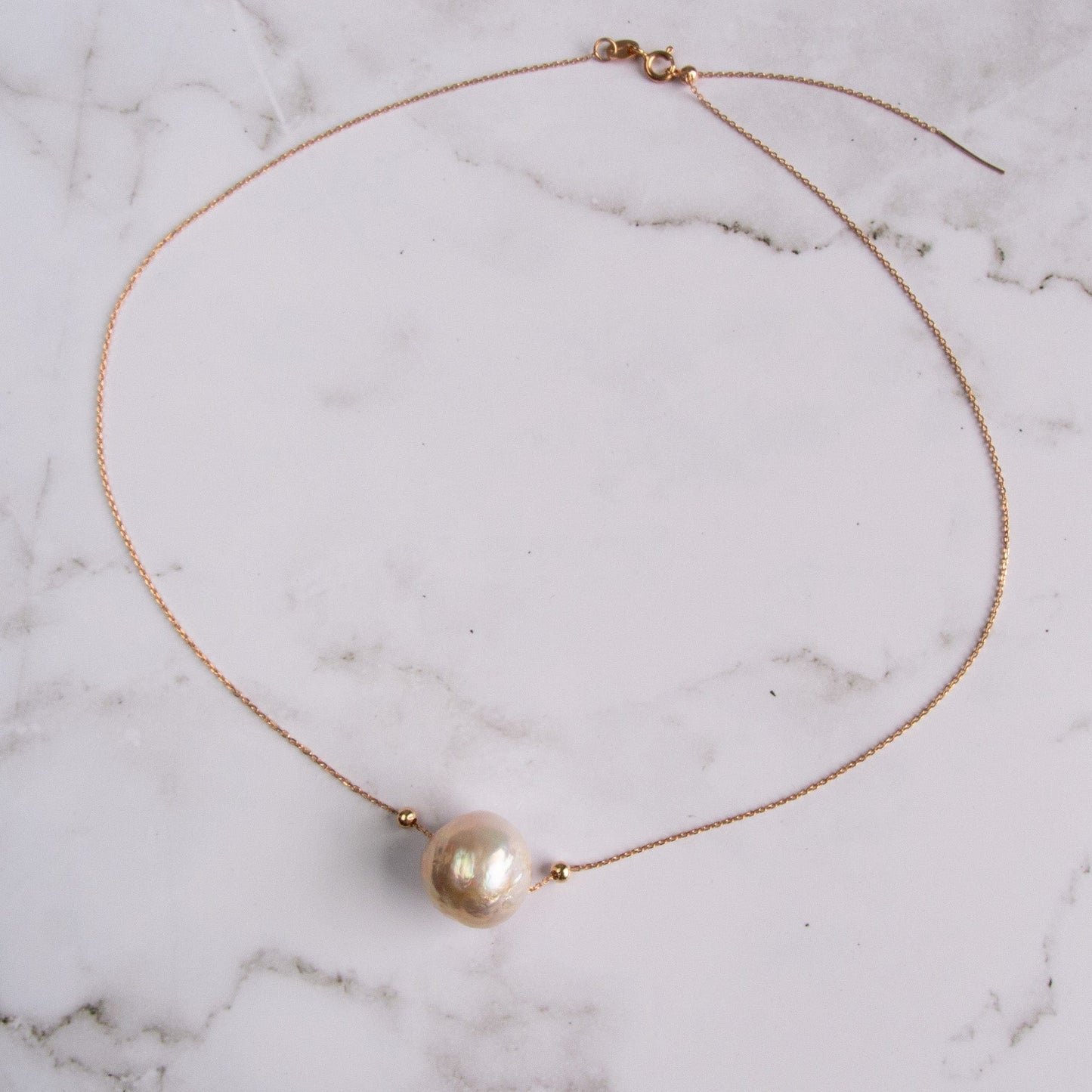 Arbor Trading Post Necklaces Handcrafted Large Freshwater Cultured Baroque Pearl Rose Gold Necklace