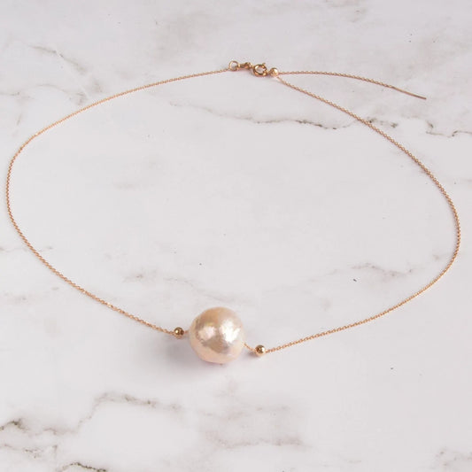 Arbor Trading Post Necklaces Handcrafted Large Freshwater Cultured Baroque Pearl Rose Gold Necklace