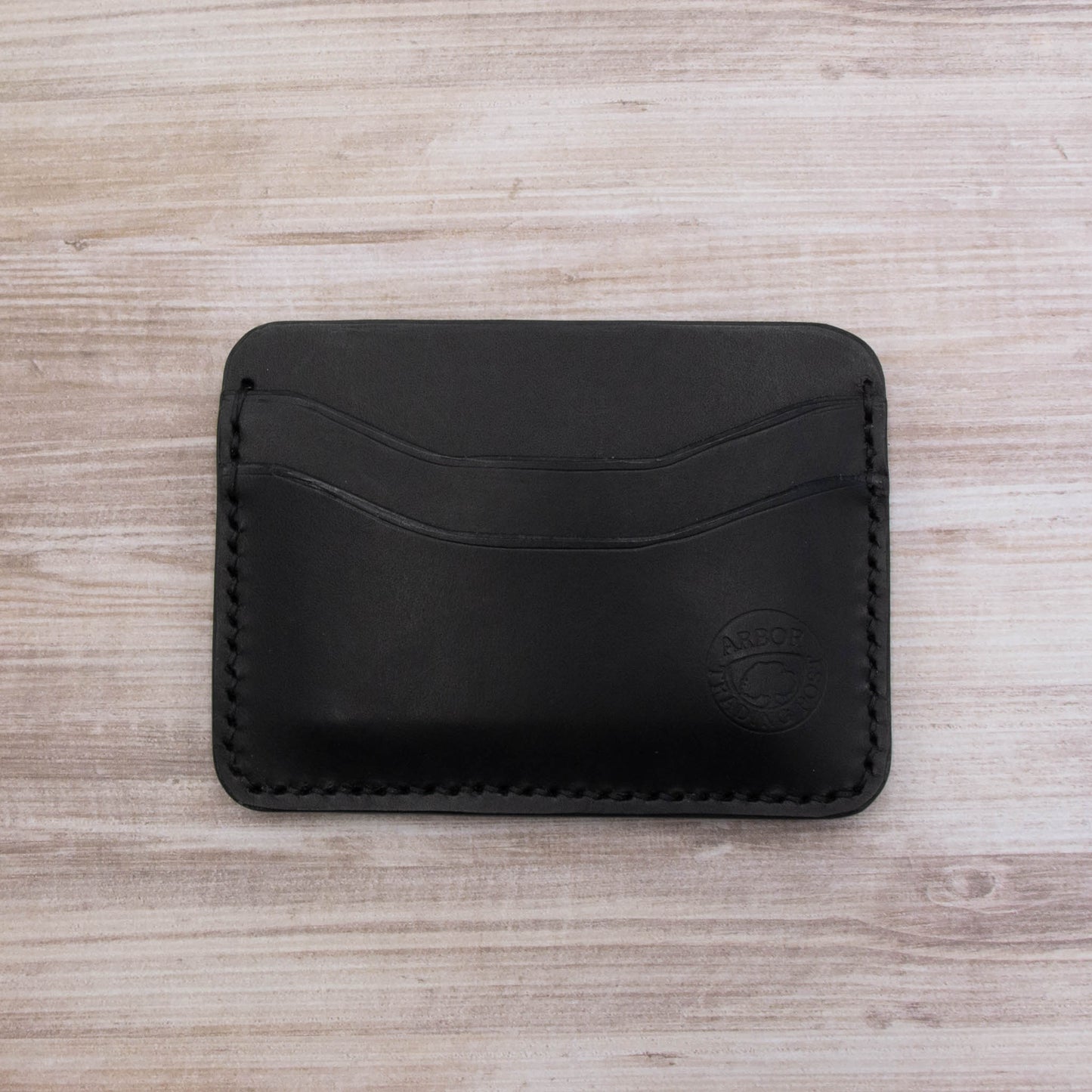 Arbor Trading Post Slim Card Holder Wallet Black Handcrafted Leather 5-Pocket Slim Card Holder Wallet
