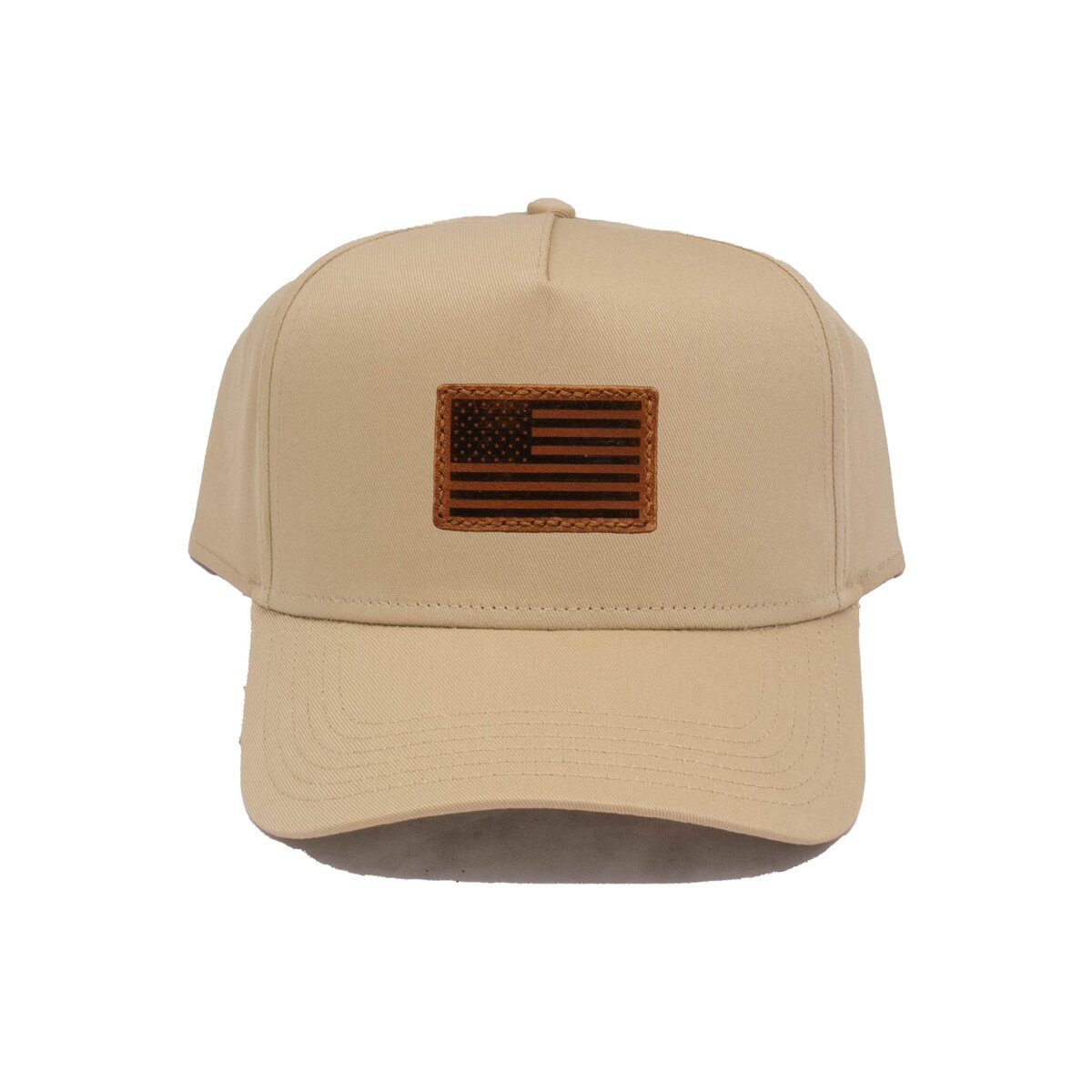 Leather Patch Ball Cap - US Flag 2 Leather Patch Ball Cap - US Flag - Image 2