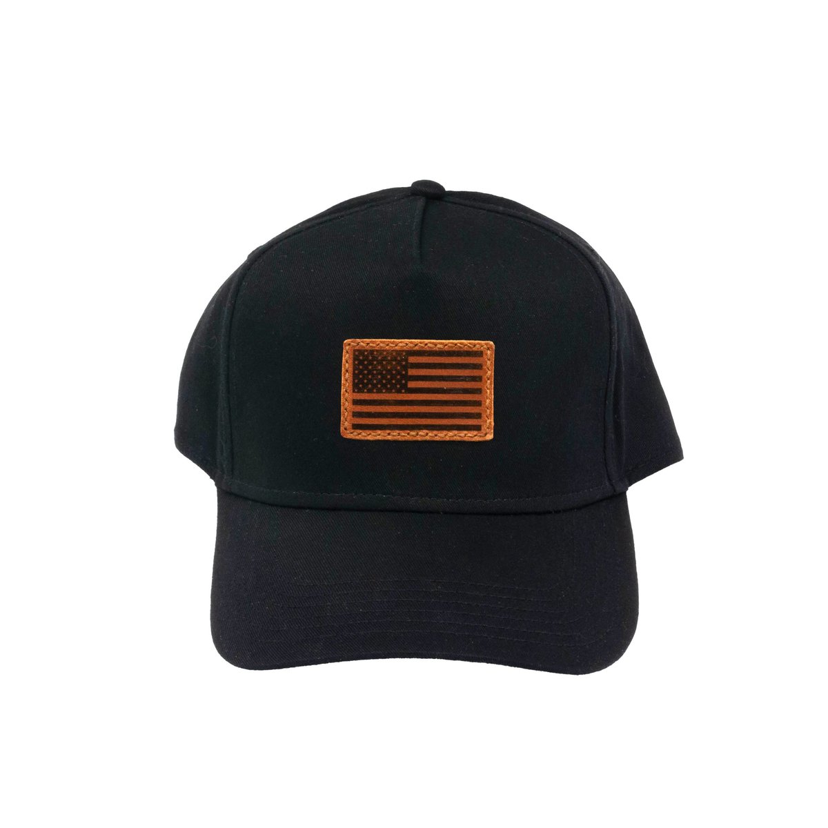 Leather Patch Ball Cap - US Flag 1 Leather Patch Ball Cap - US Flag