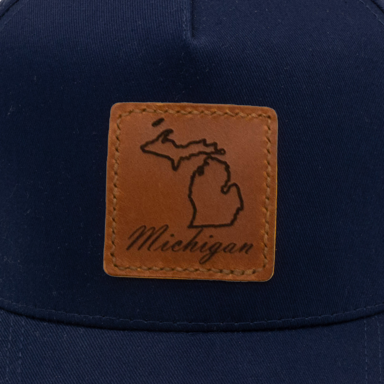 Leather Patch Ball Cap - Michigan - Image 8