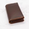 Leather Two-Pocket Gusset Business Card Holder with Snap Closure - Image 10
