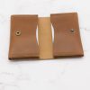 Leather Two-Pocket Gusset Business Card Holder with Snap Closure - Image 8