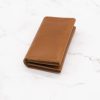 Leather Two-Pocket Gusset Business Card Holder with Snap Closure - Image 2