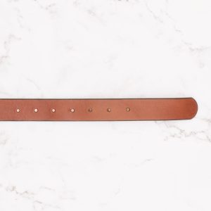 Classic Leather Belt - 1.25" Wide, Brown Leather with Antique Brass Buckle - Image 4