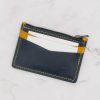 Handcrafted Leather Wallet with ID Window and Zipper - Two Tone Colors - Image 5