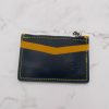 Handcrafted Leather Wallet with ID Window and Zipper - Two Tone Colors - Image 3