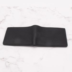 Classic Black Pebbled Leather Bifold Wallet - Image 5