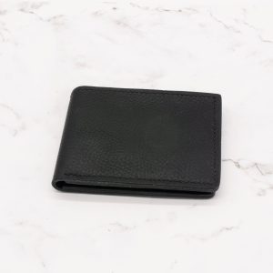 Classic Black Pebbled Leather Bifold Wallet - Image 6