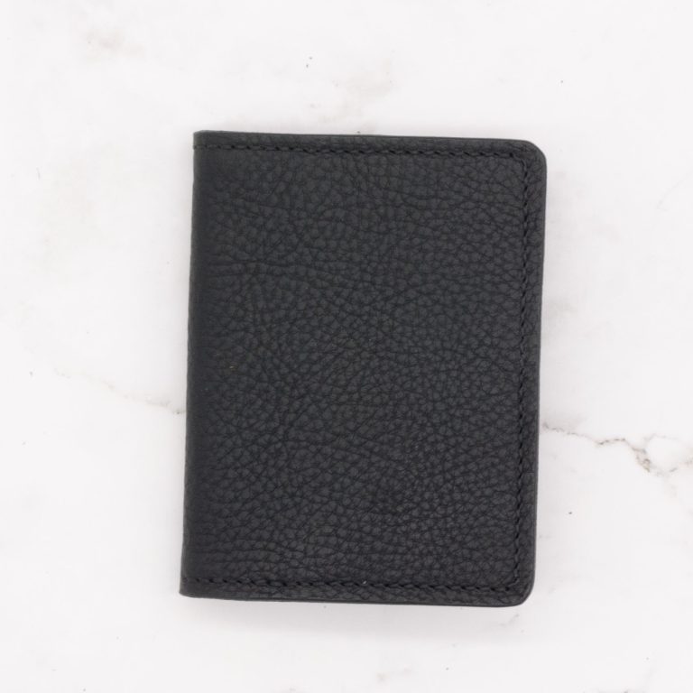 Modern Pebbled Leather Compact Bifold Wallet - Image 5