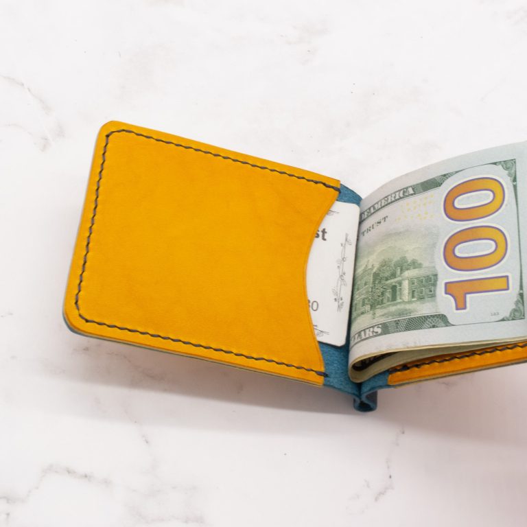 Colorblock Slim Money Clip Bifold Wallet - Image 7