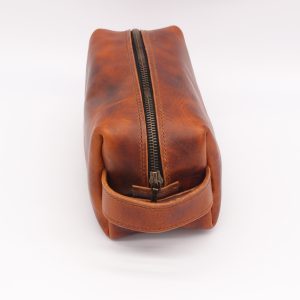 Leather Dopp Kit - Travel Toiletry Bag - Image 3