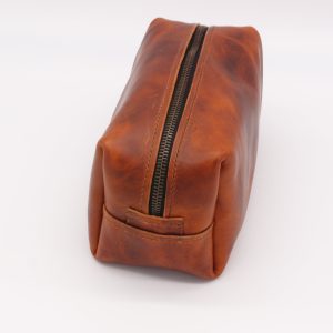 Leather Dopp Kit - Travel Toiletry Bag - Image 4
