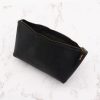 Black Pebbled Leather Zipper Travel Accessory Bag - Image 9
