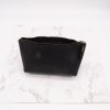 Black Pebbled Leather Zipper Travel Accessory Bag - Image 2
