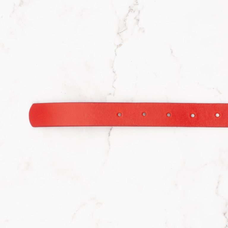 Leather Belt in Crimson - Image 5