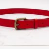 Leather Belt in Crimson - Image 3