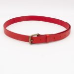 Red Skinny Leather Belt - 1 inch wide