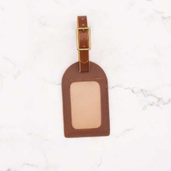 Leather Luggage Tag with ID Window - Image 15