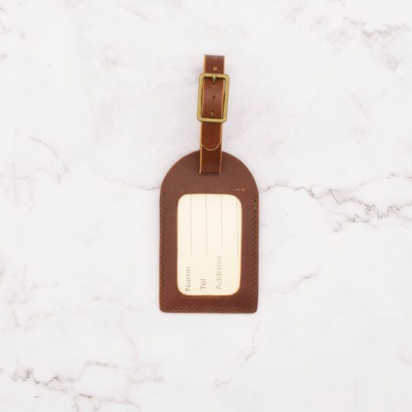 Leather Luggage Tag with ID Window